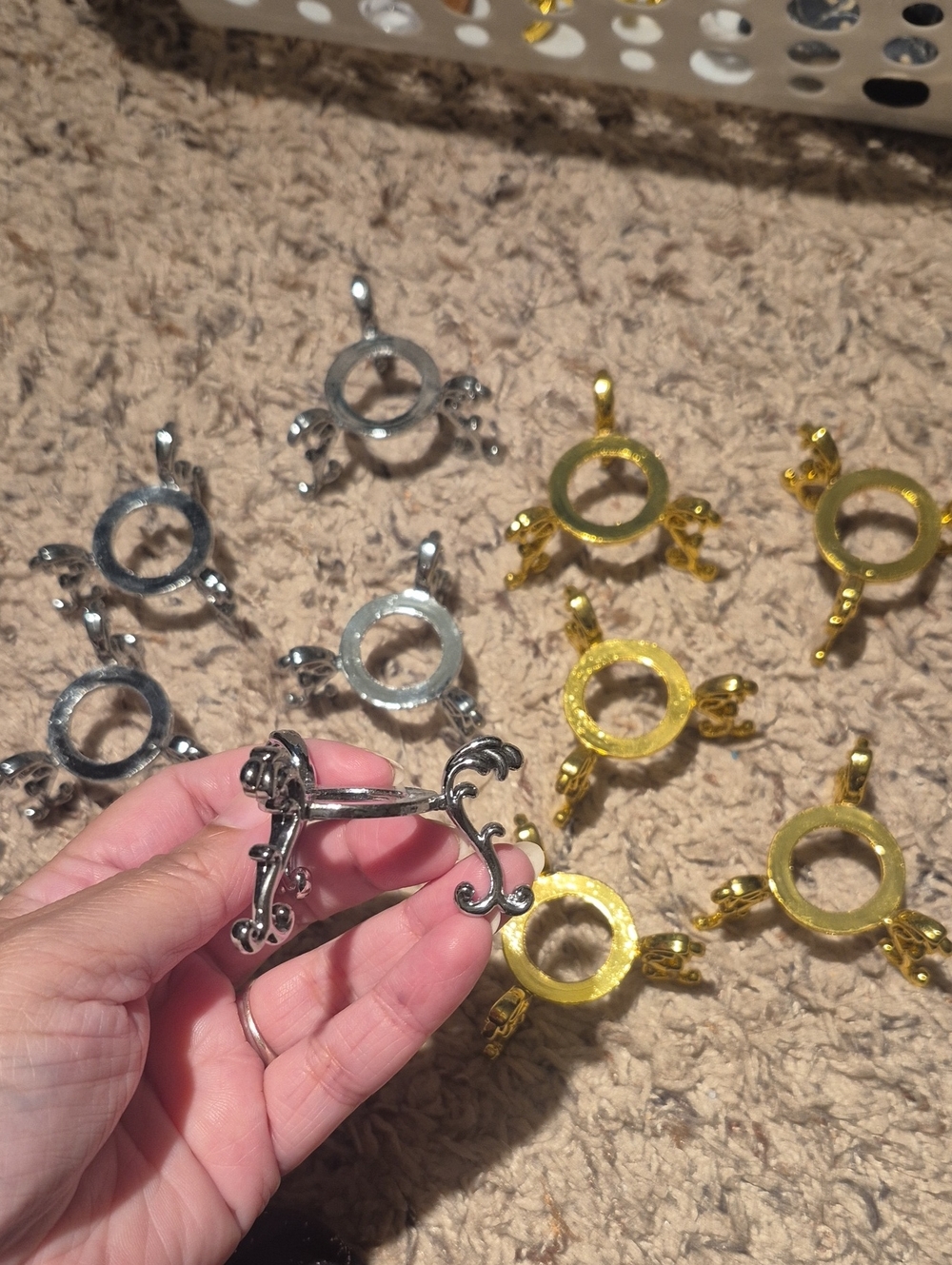Decorative Round Metal Crystal Sphere Stands Gold & Silver